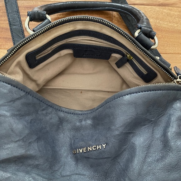 Givenchy Pandora Navy Blue Leather Bag Purse - Picture 5 of 7